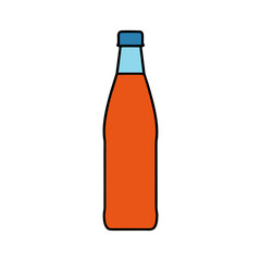 Soda Bottle Flat Color Vector Illustration