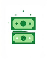 Torn green money graphic
