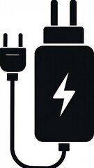 Black silhouette of a phone charger