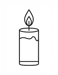 Simple black line art of a lit candle