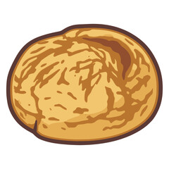 Palianytsia Ukrainian bread flat color vector illustration template design