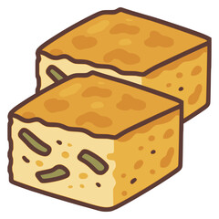 Pispili Ukrainian cornbread flat color vector illustration template design