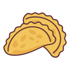 Varenyky Ukrainian dumplings flat color vector illustration template design