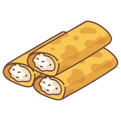 Nalisniki Ukrainian crepes flat color vector illustration template design