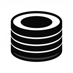 Stacked sushi rolls, black and white