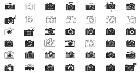Icon set of camera.