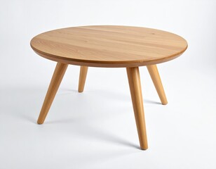 Light wood circular coffee table