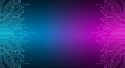 Neon Blue and Purple Technology Lines