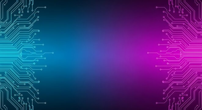 Neon Blue and Purple Technology Lines