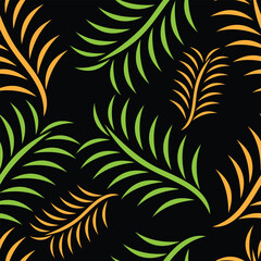 design vector art seamless pattern image of palm leaves, coconut leaves