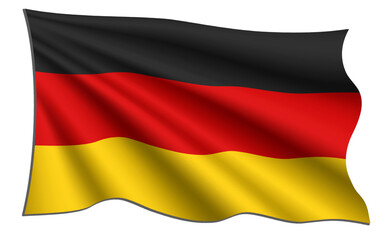the German flag is flying