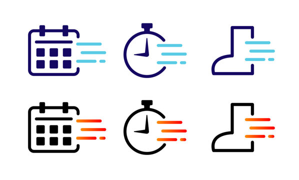 急いでいる時計・カレンダー・ダッシュのアイコン