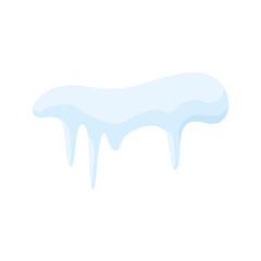 Snow caps, snowy ice and frozen icicles, vector cartoon icons, isolated on transparent background. Winter and cold season decoration vector elements. Winter Icicles and Snow Caps Illustration Vector.