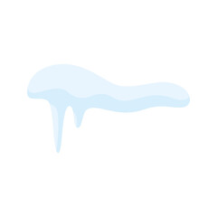 Snow caps, snowy ice and frozen icicles, vector cartoon icons, isolated on transparent background. Abstract snow frost caps and icicles of house roof shape for Christmas and New Year elements design.