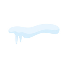 Set of isolated snowdrift and icicle, snow cap and snowball, snowflake decoration or ice template, frost shape and snowfall object, snowbank. Cartoon set of snow caps and icicles in various shapes.