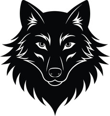 Naklejka premium illustration of a wolf head silhouette vector.
