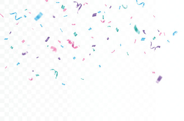 Colorful pastel confetti, isolated on white background