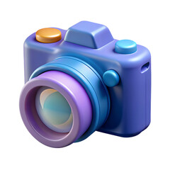 3d icon of 3d cartoon camera icon isolated on transparent background