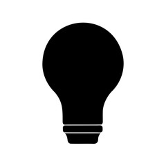 Stylized simple black and white vector illustration of a lightbulb icon