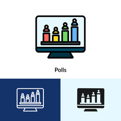 Fototapeta premium Polls Icon Filled Collection With Multi Styles