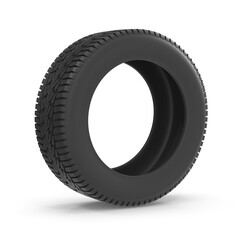 Black tire isolated on white background
