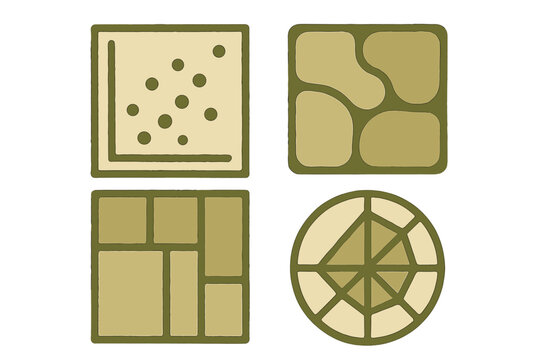 Collection of abstract geometric shapes, data visualization charts, and mosaic patterns for modern design projects