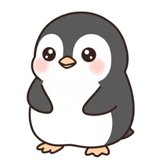 Obraz premium Baby penguin standing, kawaii vector icon