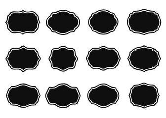 Set of blank vintage labels and frames, vector Illustration