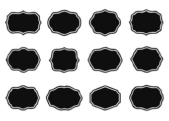 Set of blank vintage labels and frames, vector Illustration