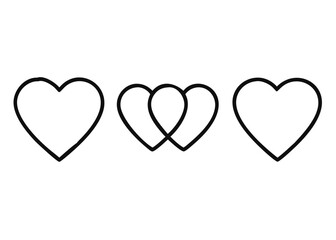 Heart vector icon Line, concept of love isolated on white