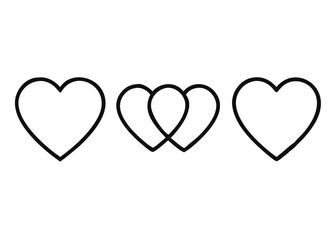 Heart vector icon Line, concept of love isolated on white