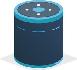 Sleek cylindrical smart speaker mockup vector illustration for digital projects eps