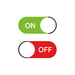 On and Off Toggle Switch Buttons, with Modern Devices User Interface, vector icon Illustration