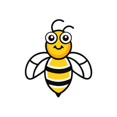Bee vector logo design template. Bee icon isolated on white background. Honey flying bee. Insect. Flat style vector illustration.