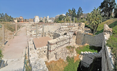 Kom El Deka with ruins of auditoria also known as Kom el-Dikka  archaeological site in Alexandria, Egypt