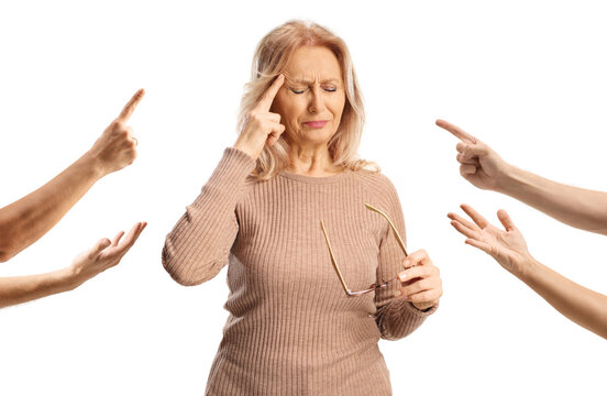 People accusing a mature woman