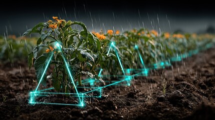 Smart Farming and Crop Monitoring Technology in a Field Under the Rain