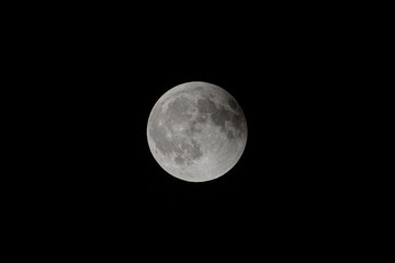 Partial lunar eclipse (ending phase)