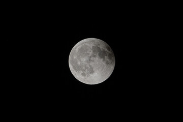 Partial lunar eclipse (ending phase)