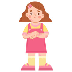 Illustration of Girl with Eczema