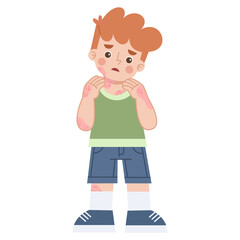Illustration of Boy with Skin Rash