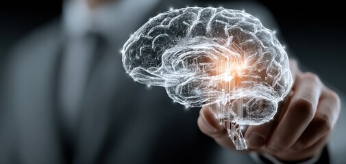 A Digital Brain Concept: Futuristic Visualization of Human Mind and Intelligence.