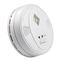 Advanced hydrogen gas leak detector sensor with audible alarm and indicator lights for safety isolated on transparent background