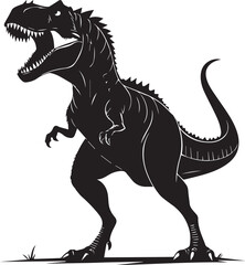 Angry Tyrannosaurus Rex vector eps black silhouette dinosaur T-Rex logo design on transparent backround
