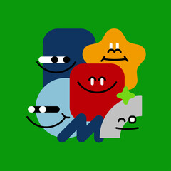 colorful happy shapes