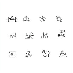 DeFi and Web3 Finance Icon Set – Minimal Vector Icons for Decentralized Finance, Token Swap, Yield Farming, and Liquidity Pools