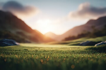 Sunrise Mountain Meadow Landscape