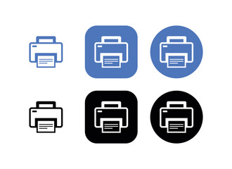 Print Icon Set, Printer Symbols, Scalable Vector UI Icons for Scan, Copy and Document Actions