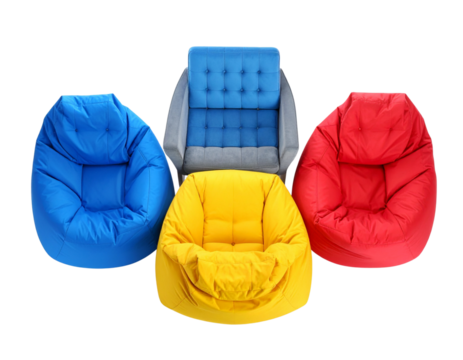 Modern Living Room Bean Bag Collection PNG
