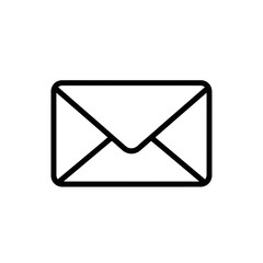 Simple black and white outline of a closed envelope, perfect for email or communication.